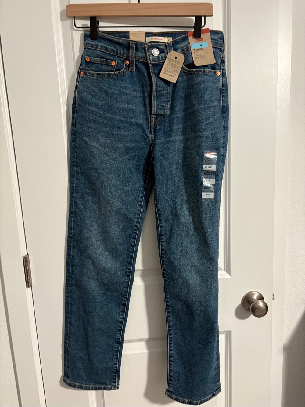 Levi's Straight-Leg Jeans in Dark Blue Denim